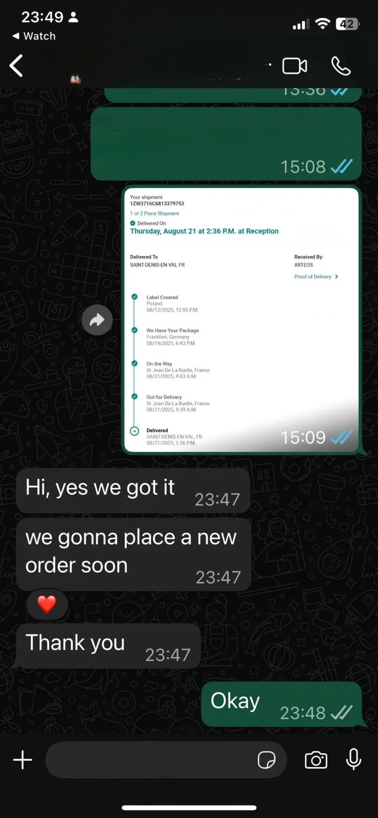 Customer good reviews