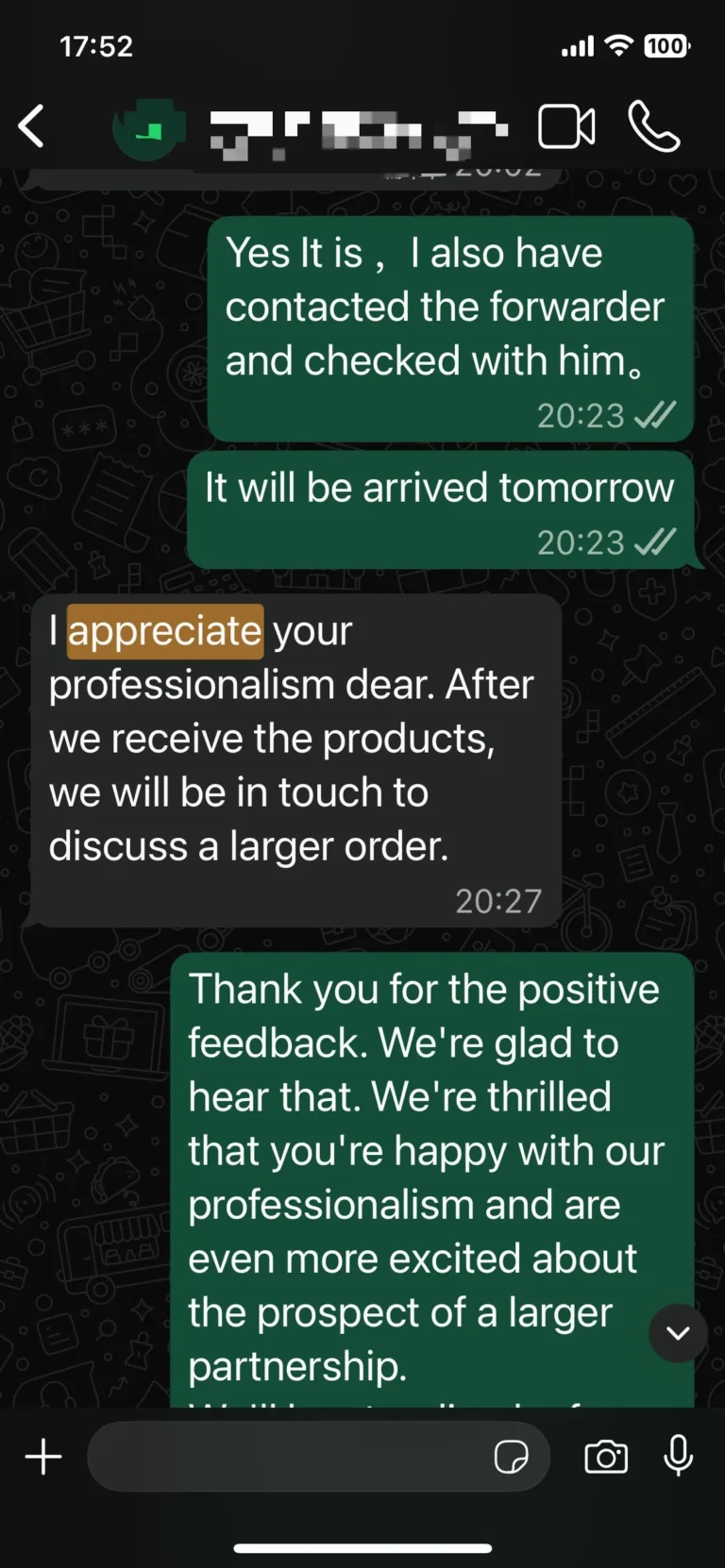 Customer good reviews